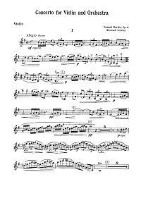 Барбер - Концерт для скрипки op.14 - Партия - первая страница
